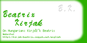 beatrix kirjak business card